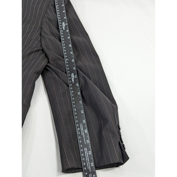 MaxDavoli Baroni Super 150's Black Pinstripe pink Wool Dual Vented Blazer 48R - Picture 8 of 11